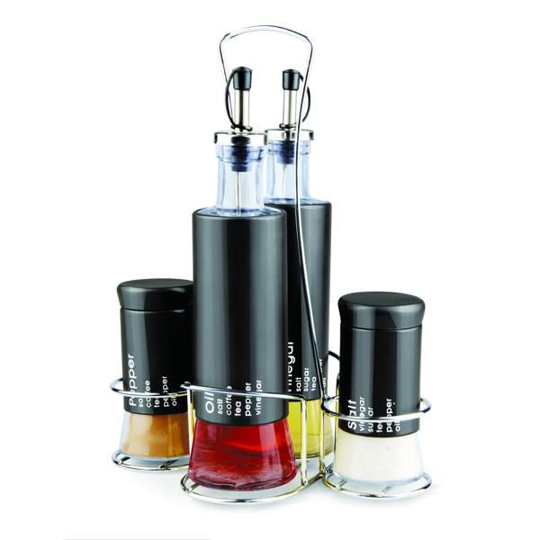 Komplet erëzash kripë, piper, uthull, vaj ulliri BR2014