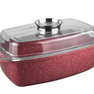 Pjekje qeramike me kapak xhami 32cm32cm BR38