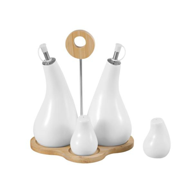 Komplet erëzash kripë, piper, uthull, vaj ulliri BR2432